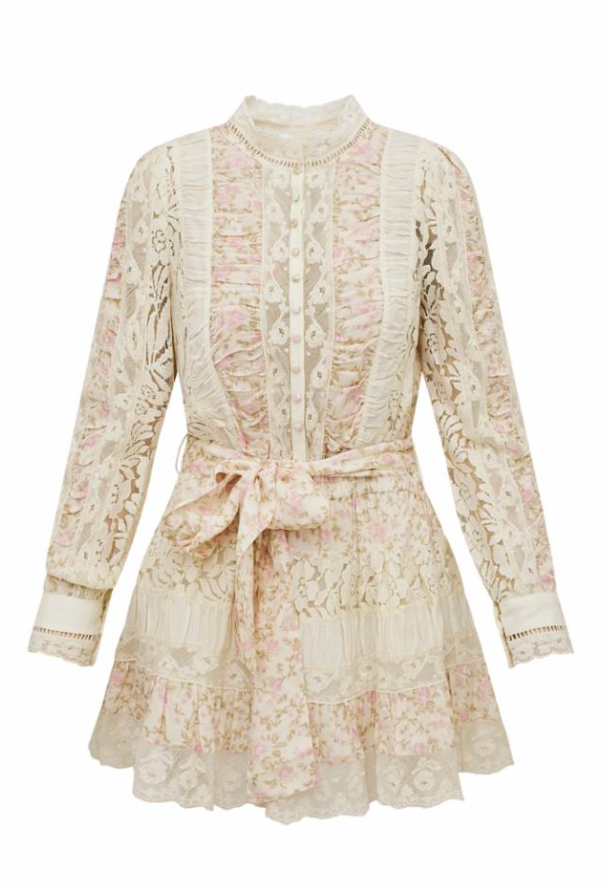 Love Shack Fancy Jessalyn Dress - Ivory Blossom - Gabrielle's Biloxi