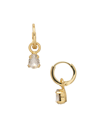Sorrelli Petite Pear Huggie Hoop Earrings - Crystal - Gabrielle's Biloxi