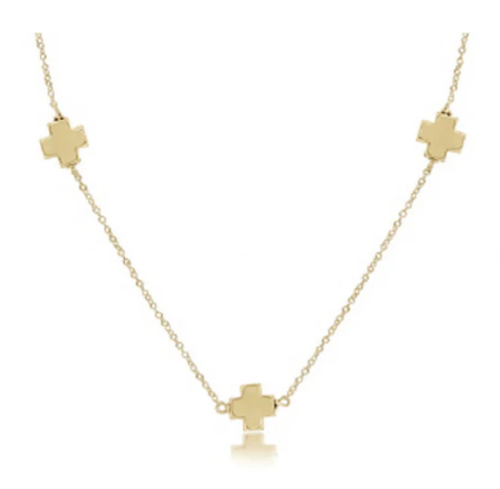 Enewton 15" Choker Simplicity Chain Gold - Signature Cross Gold - Gabrielle's Biloxi