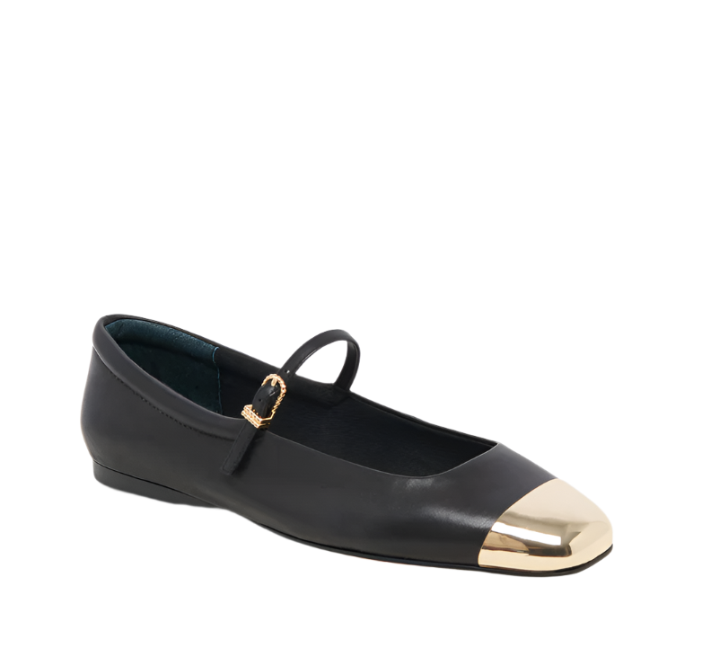 Dolce Vita Reyes Toe Cap - Black Leather - Gabrielle's Biloxi