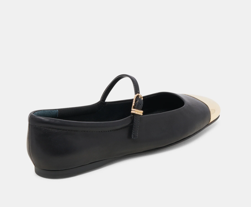 Dolce Vita Reyes Toe Cap - Black Leather - Gabrielle's Biloxi
