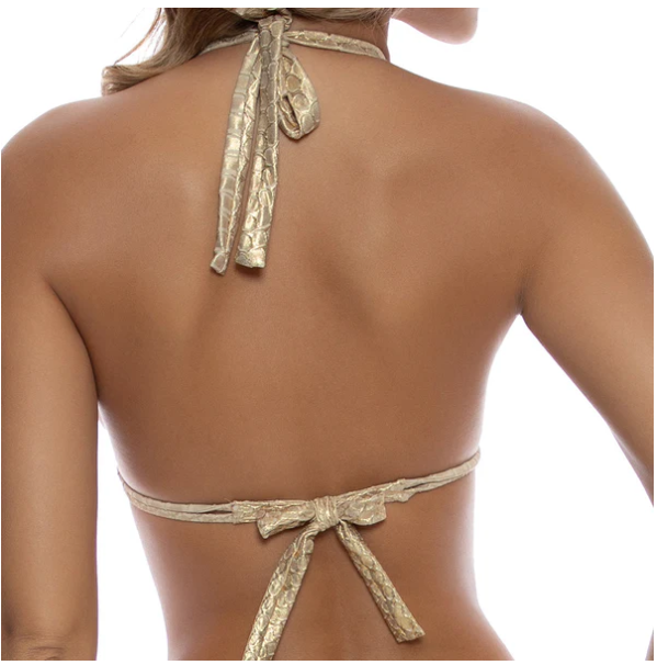 Luli Fama Triangle Halter Top Gold - Large - Gabrielle's Biloxi