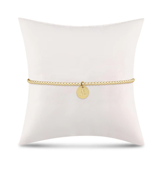 egirl Classic Gold 2mm Bead Bracelet - be you. Small Gold Disc - Gabrielle's Biloxi