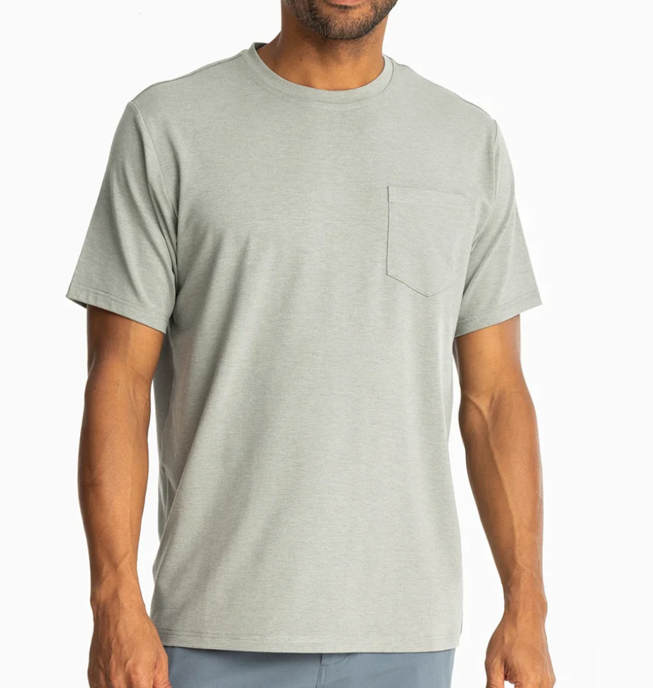 Free Fly Bamboo Flex Pocket Tee - Heather Agave Green - Gabrielle's Biloxi