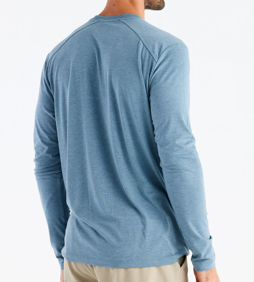 Free Fly Bamboo Shade Long Sleeve - Heather Slate Blue - Gabrielle's Biloxi