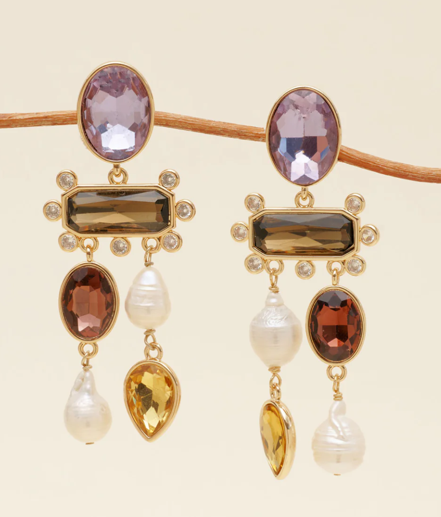 Mignonne Gavigan Luxe Greenwich Earrings - Purple Multi - Gabrielle's Biloxi