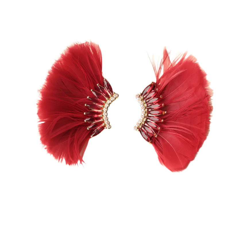 Mignonne Gavigan Luxe Mini Madeline Feather Earrings - Red - Gabrielle's Biloxi
