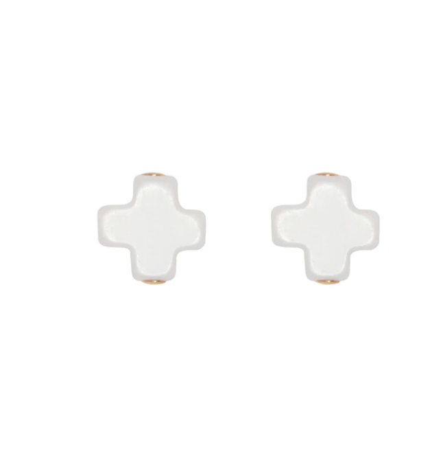 ENewton Signature Cross Stud - Off White - Gabrielle's Biloxi