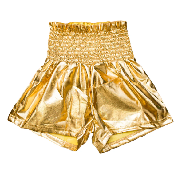 Girls Gold Metallic Swing Kid Shorts - Gabrielle's Biloxi