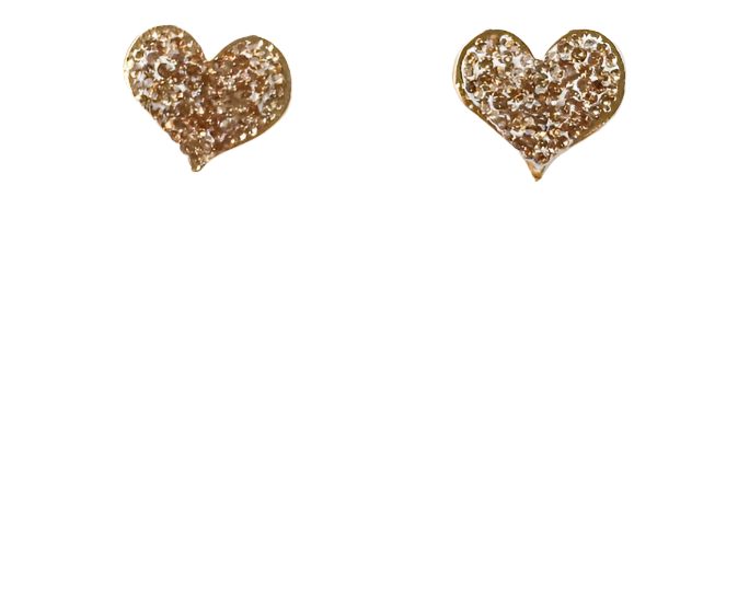 The Juliet Luxe Studded Stone Heart Stud - Gold - Gabrielle's Biloxi