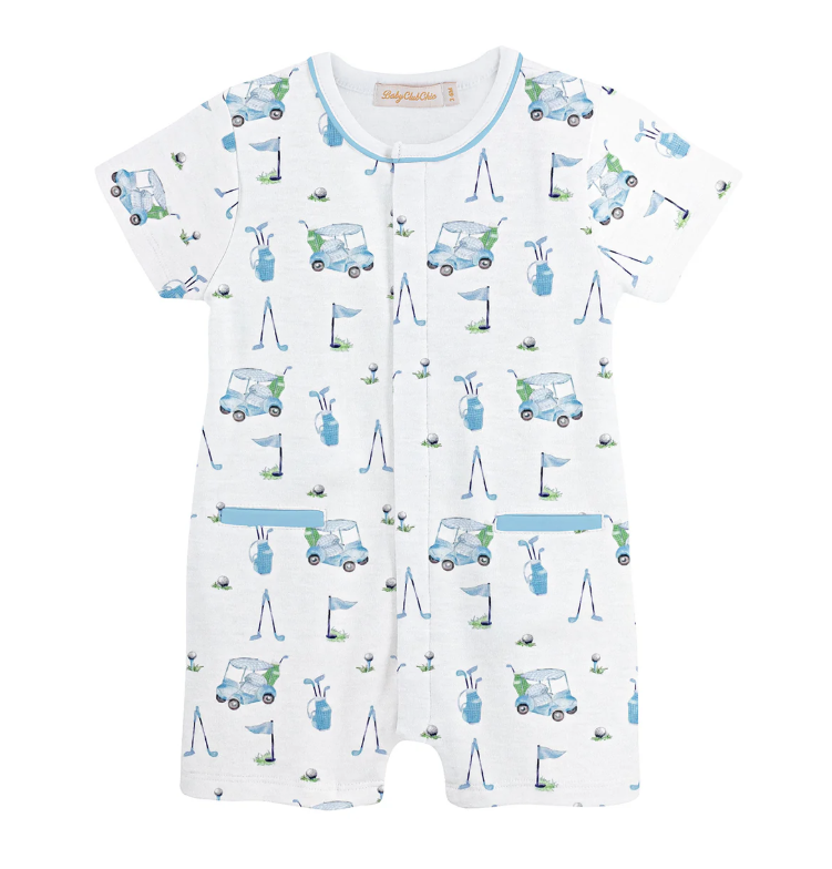 Golf Printed Romper w/ Piping - Gabrielle's Biloxi