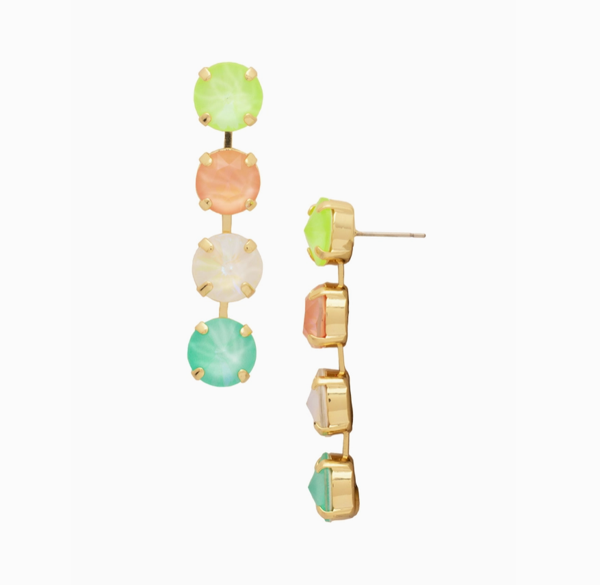 Sorrelli Mara Statement Earrings - Bright Gold Mango Mint - Gabrielle's Biloxi