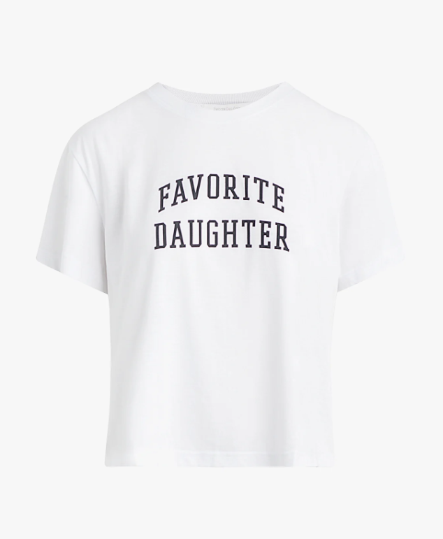 Favorite Daughter Cropped Collegiate Tee - White - Gabrielle's Biloxi
