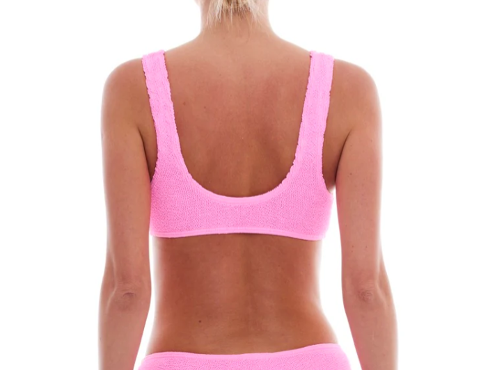 Love & Bikinis Rose Barcelona Classic Bikini Top - Strawberry Rose on Strawberry - Gabrielle's Biloxi