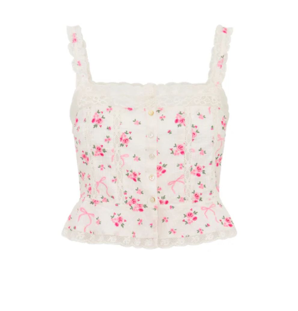 Love Shack Fancy Vietta Cami - Fancy Pink - Gabrielle's Biloxi