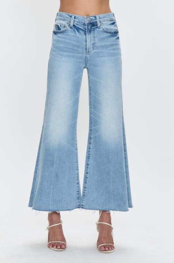 Izzy Mid Rise Wide Leg Crop in Strive main image 0
