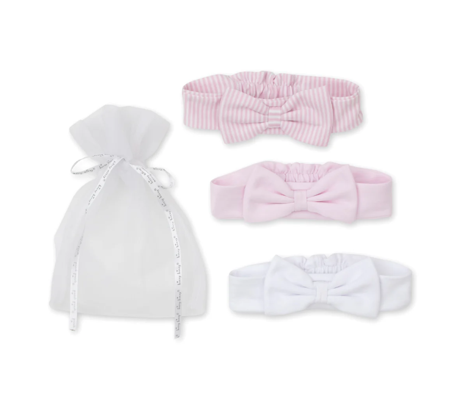 Kissy Kissy 3 Pack Headband Set w/ Tulle Bag - Pink Stripe - Gabrielle's Biloxi