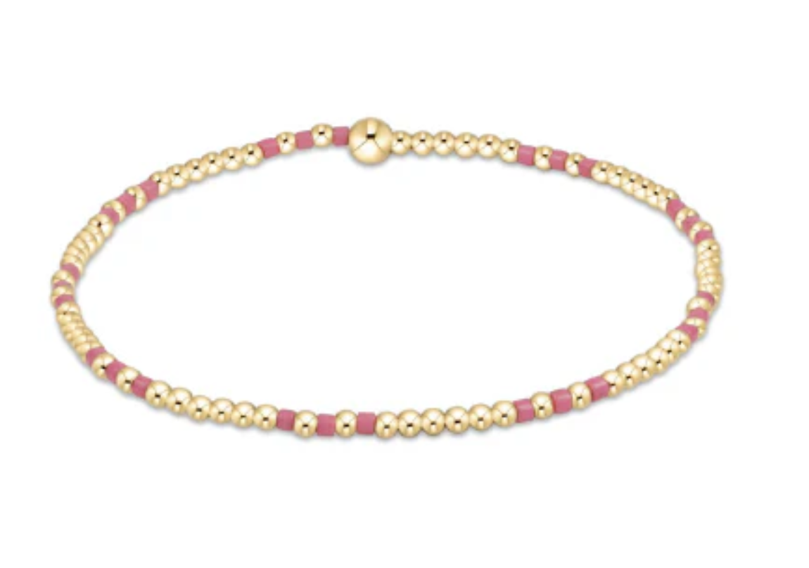 ENewton Hope Joy Pattern 2mm Bead Bracelet - Bright Pink - Gabrielle's Biloxi