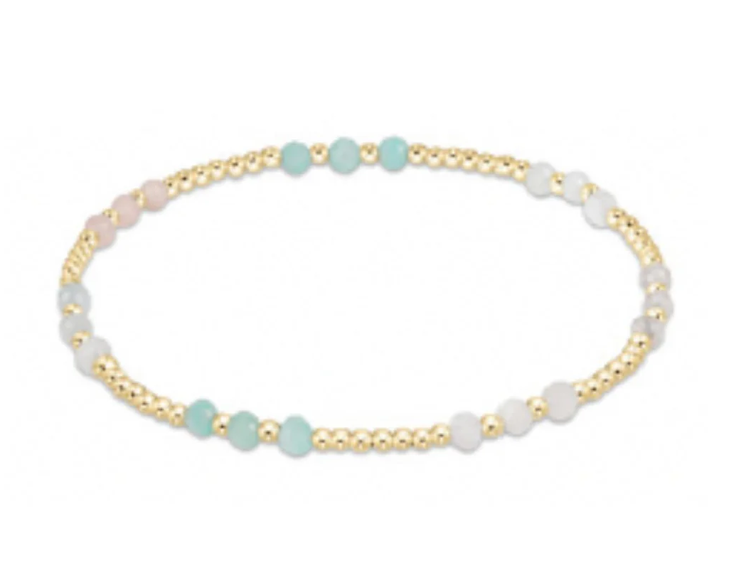 enewton • Gemstone Gold Sincerity Pattern 3mm Bead Bracelet Hot Mess