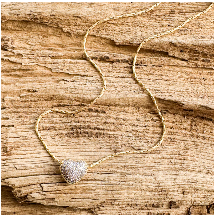 VIrtue Cz Petite Slide Heart - Gold Heart