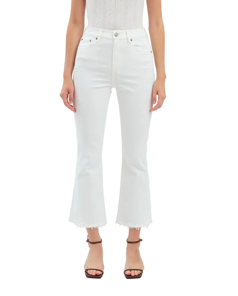Daze Denim Shy Girl High Rise Crop Flare - Lamb Vintage - Gabrielle's Biloxi