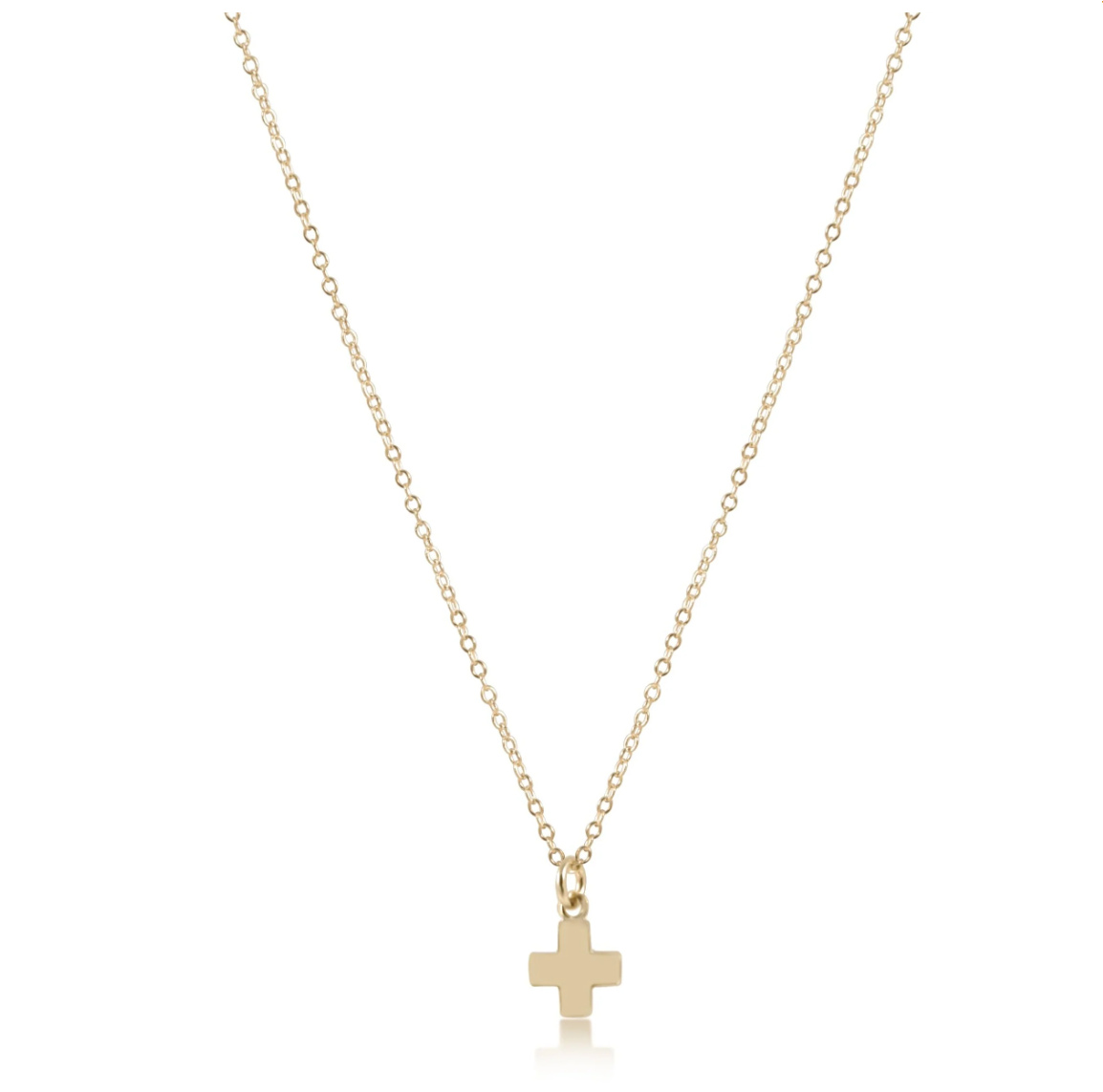 ENewton 16" Necklace Gold - Signature Cross Small Gold Charm - Gabrielle's Biloxi