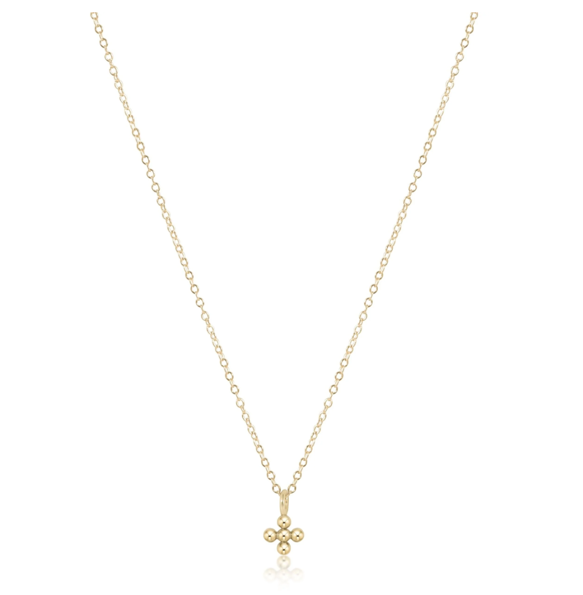 Enewton 16" Necklace Gold - Classic Beaded Signature Cross Small Gold Charm - Gabrielle's Biloxi