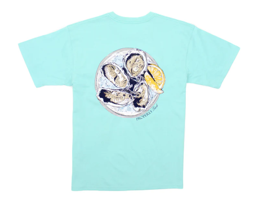 Properly Tied Mens Oyster Tray Tee - Seafoam - Gabrielle's Biloxi