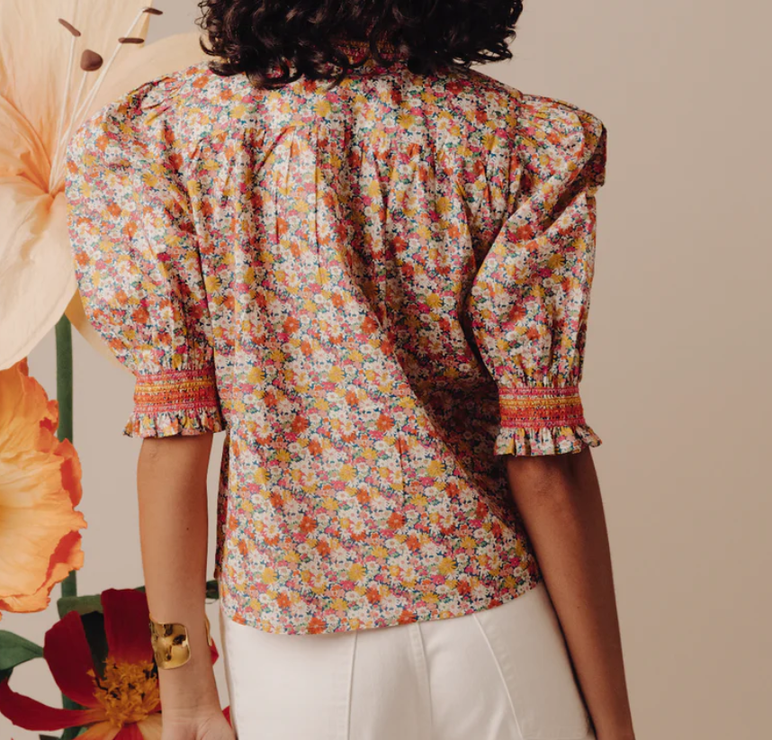 Love the Label Zuri Top Short Sleeve - D'Anjo Liberty Print - Gabrielle's Biloxi