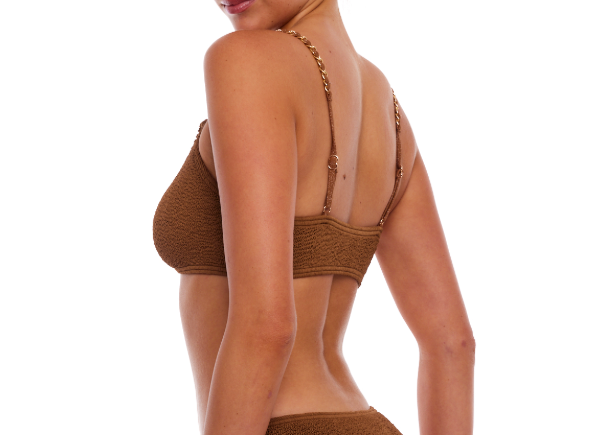 Love & Bikinis Bondi Gold Chain Bralette Top - Chocolate - Gabrielle's Biloxi