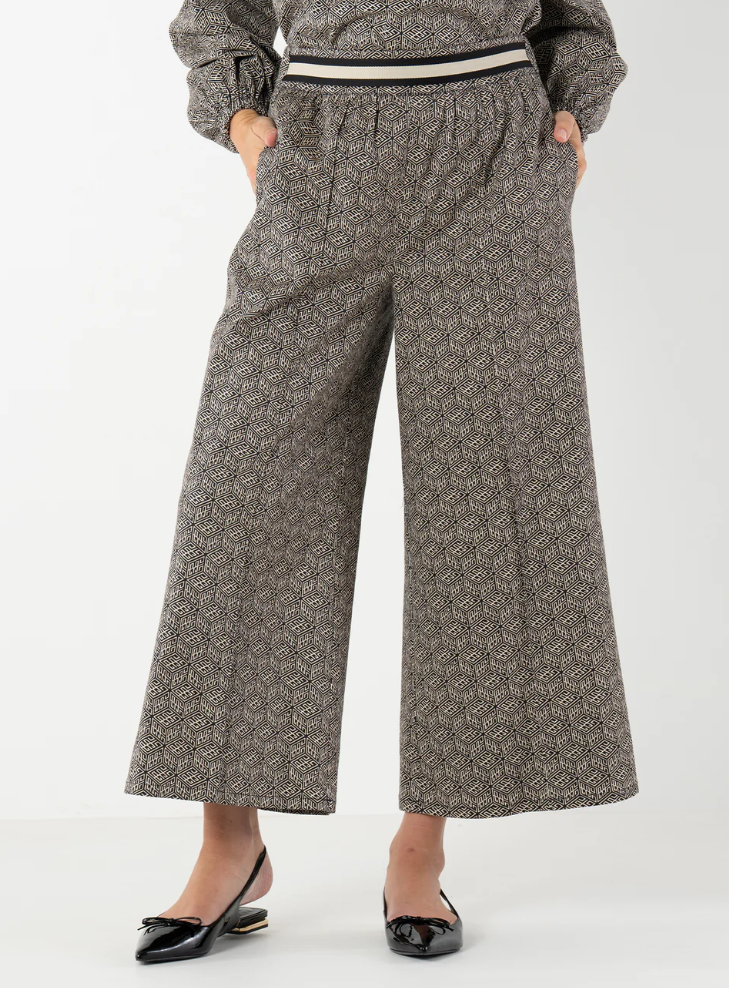 Emily McCarthy Teddy Crop Trouser - Black Tonal Monogram - Gabrielle's Biloxi