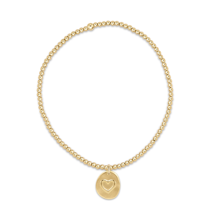 Enewton Classic Gold 2mm Bead Bracelet - Inspire Love Small Gold Charm - Gabrielle's Biloxi
