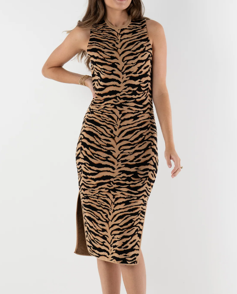 Emily McCarthy Simone Sweater Dress - Tiger - Gabrielle's Biloxi