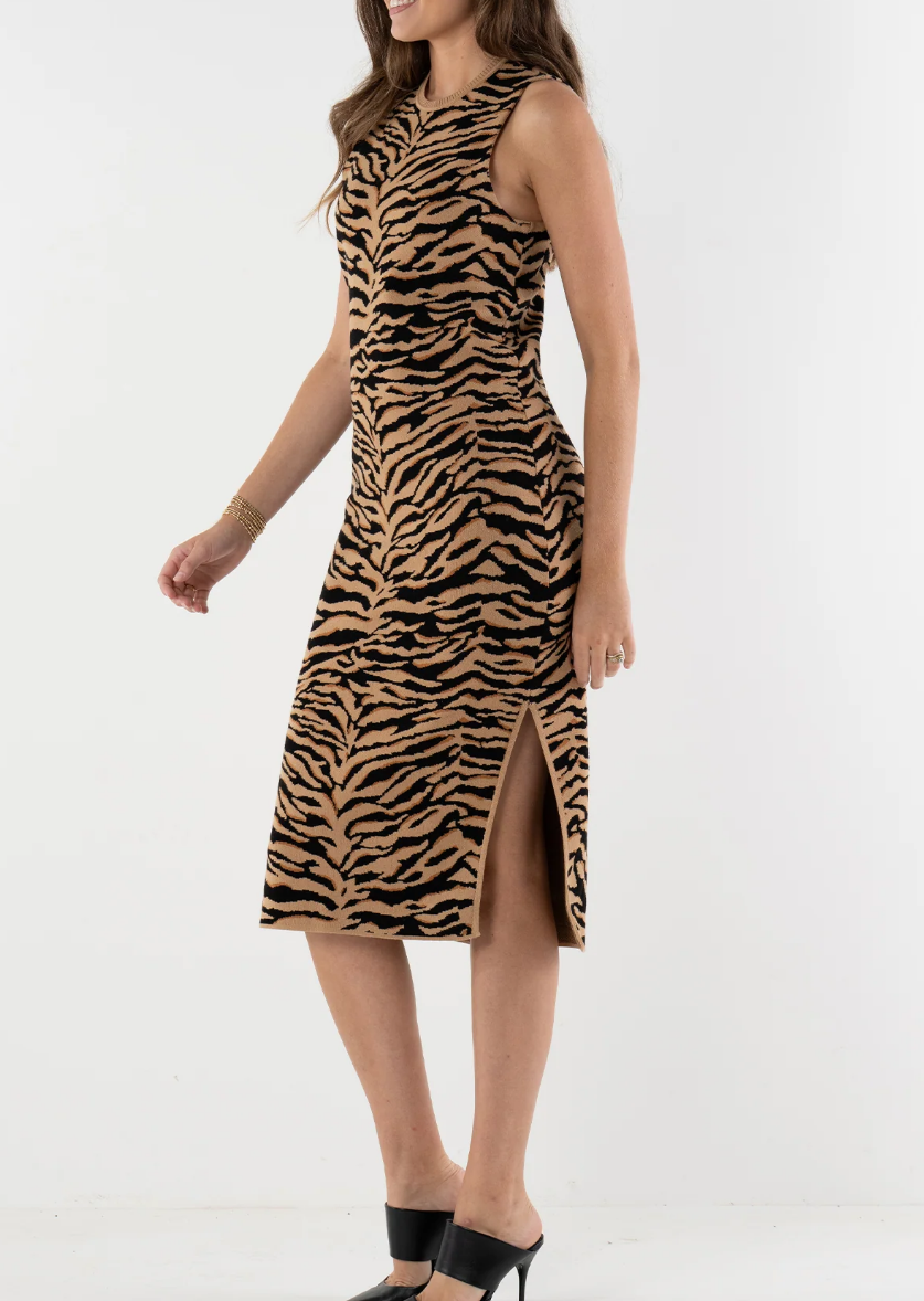 Emily McCarthy Simone Sweater Dress - Tiger - Gabrielle's Biloxi