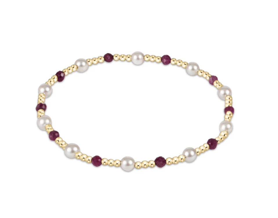 ENewton Pearl Sincerity Pattern 4mm Bead Bracelet - Ruby - Gabrielle's Biloxi