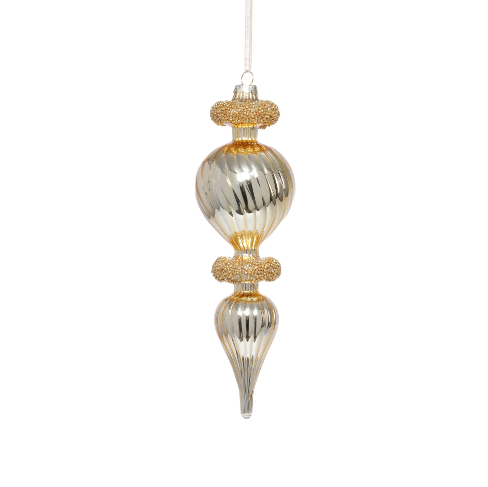 Gold Beaded Finial Ornament - Gabrielle's Biloxi