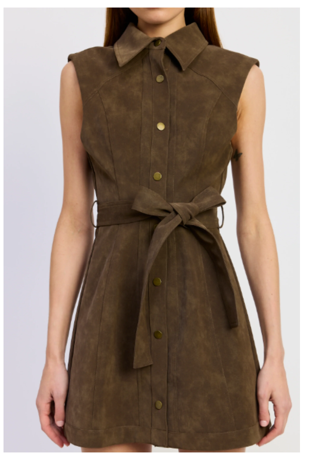 Miller Mini Dress - Brown - Gabrielle's Biloxi