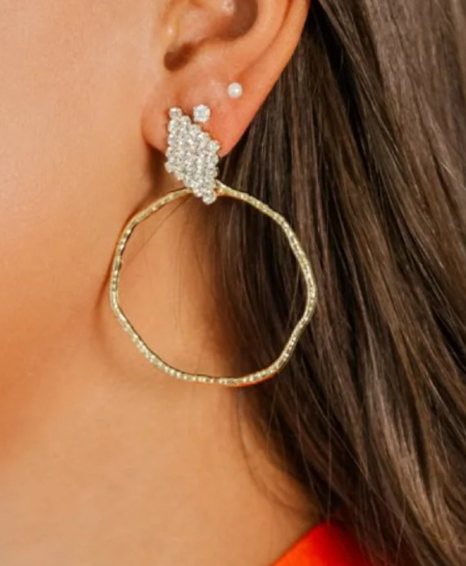 Callie Hoops - CZ Top Earrings - Gabrielle's Biloxi