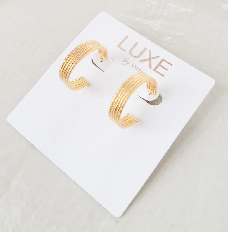Virtue The Iris LUXE Studded Greek Hoops