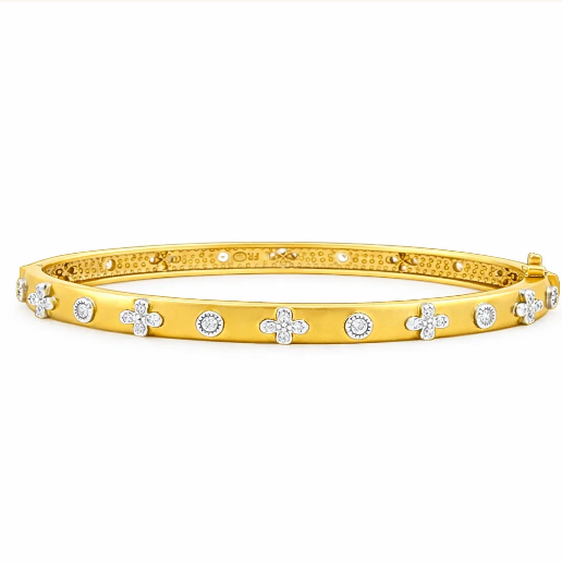 Freida Rothman Our Favorite Clover Hinge Bangle - Gold