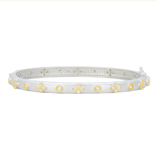 Freida Rothman Our Favorite Clover Hinge Bangle - Silver & Gold