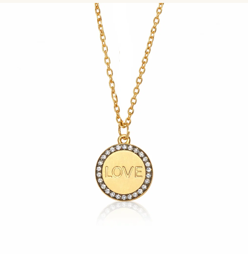 Freida Rothman The LOVE Pendant Necklace - Black & Gold