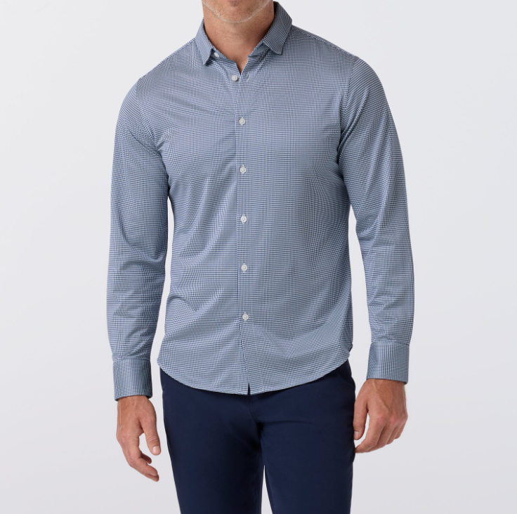 Mizzen+Main Halyard LS No Tuck Dress Shirt - Navy Peter Gingham