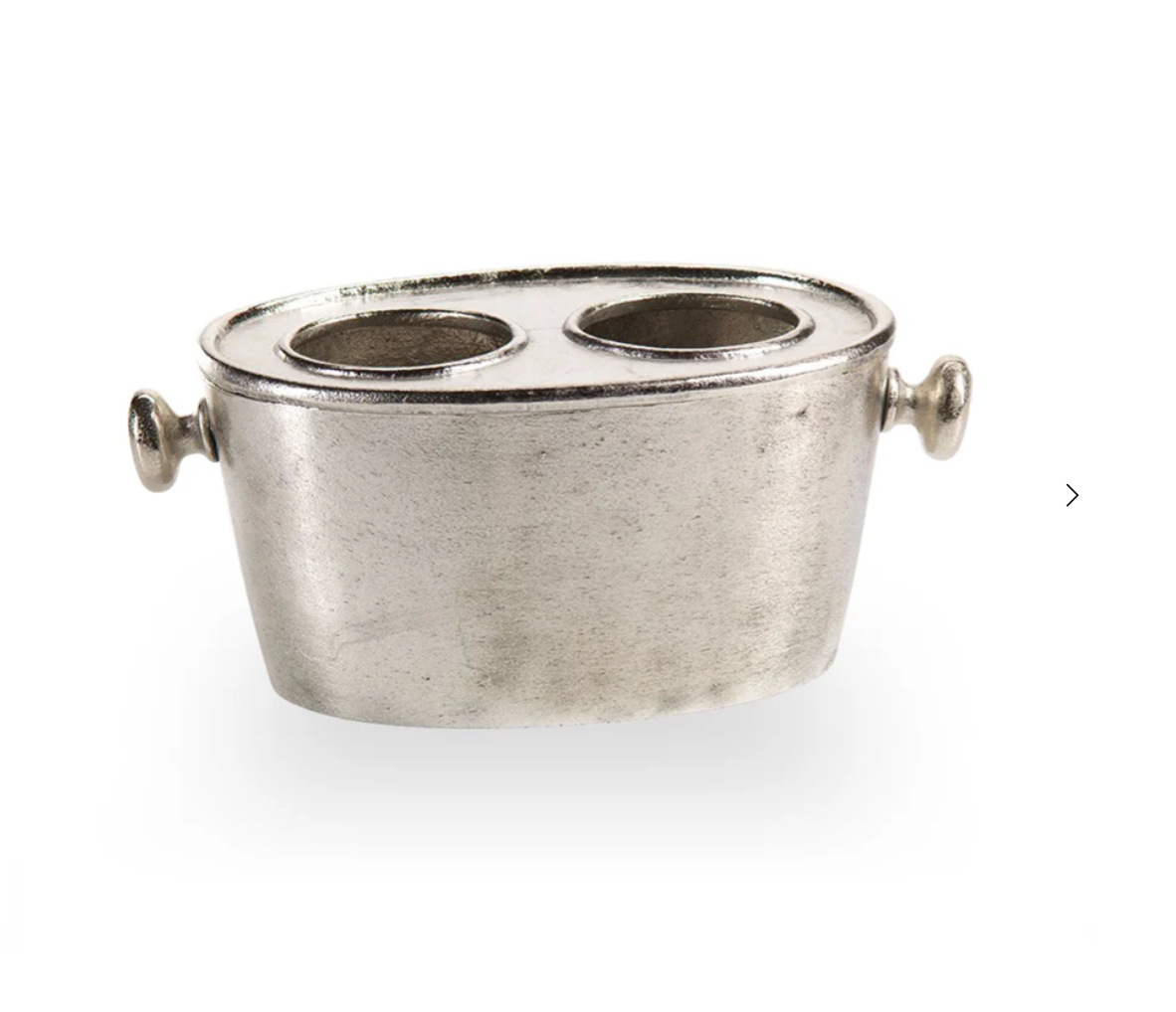 Raw Aluminum Two Bottle Wine Holder