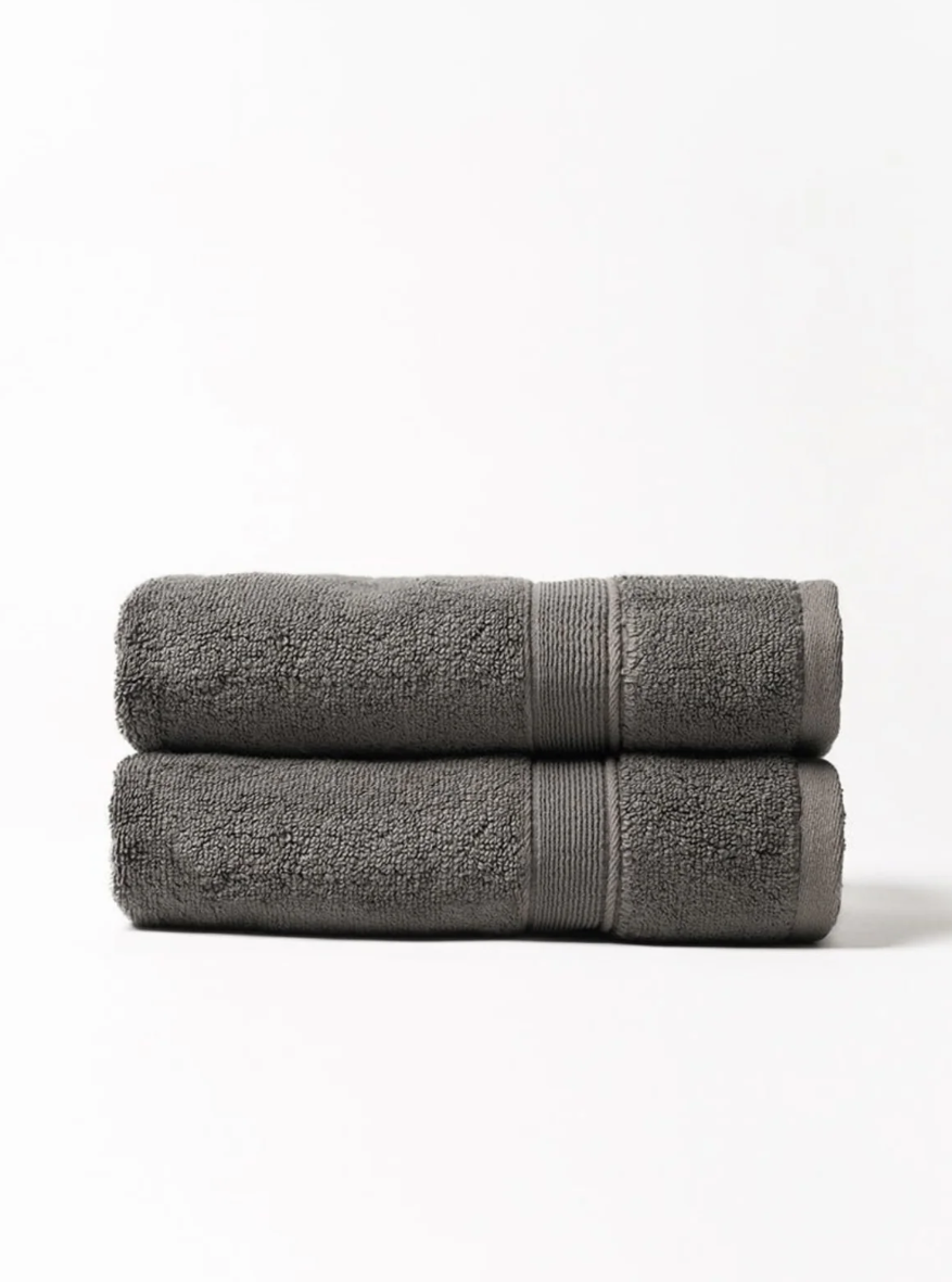 Cozy Earth Luxe Bath Towels - Charcoal