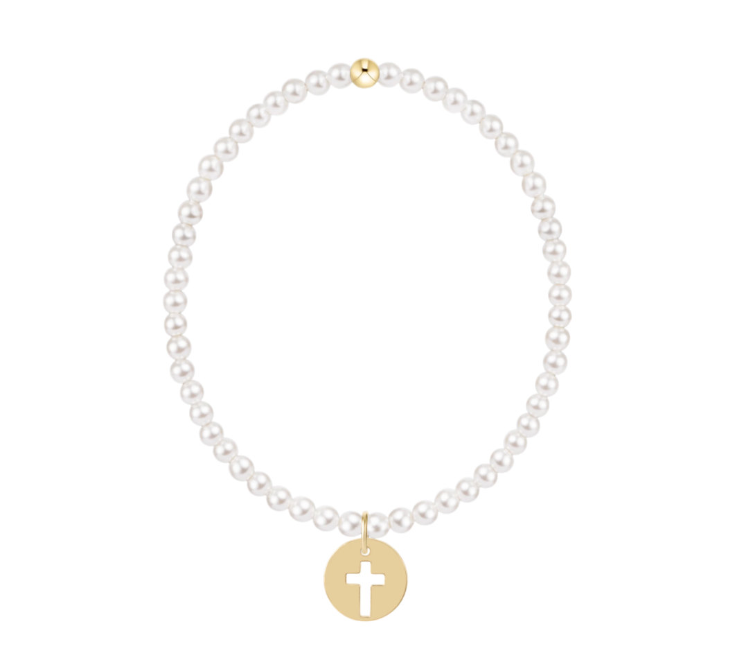 Enewton Classic Pearl 3mm Bracelet - Blessed Gold Disc