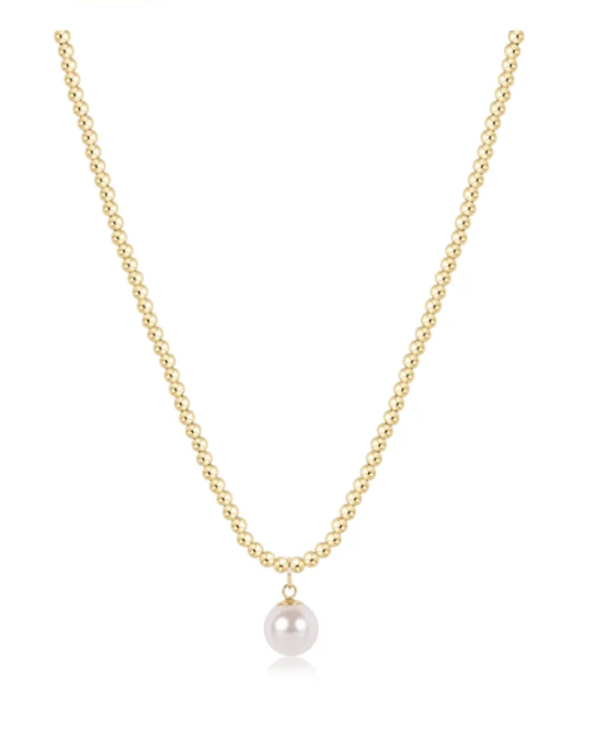 Enewton 17" Choker Beaded - Classic Gold 3mm - Pearl 10mm Charm