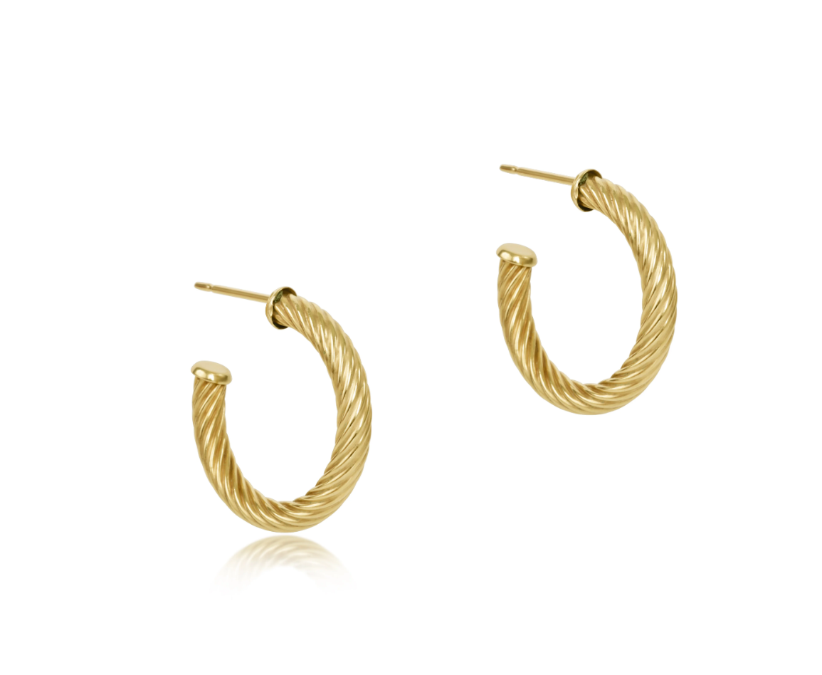 Enewton Round Gold 1.125" Post Hoop - 4mm - Textured Twist