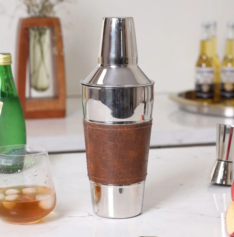 Stainless Steel Shaker w/Leather