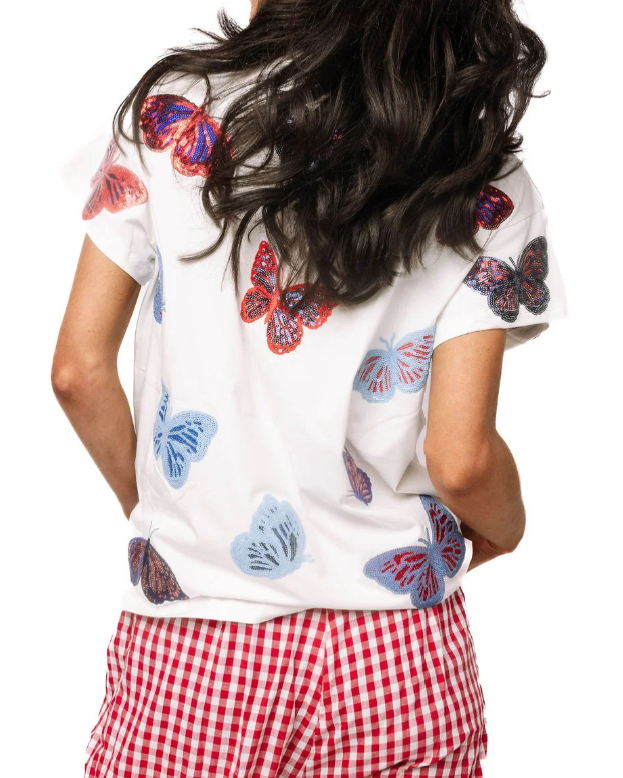 Queen of Sparkles Licensed Ole Miss Mascot Butterfly Tee